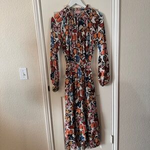 Show Me Your MuMu Butterfly Print Dress Size S Boho Long Sleeve Maxi